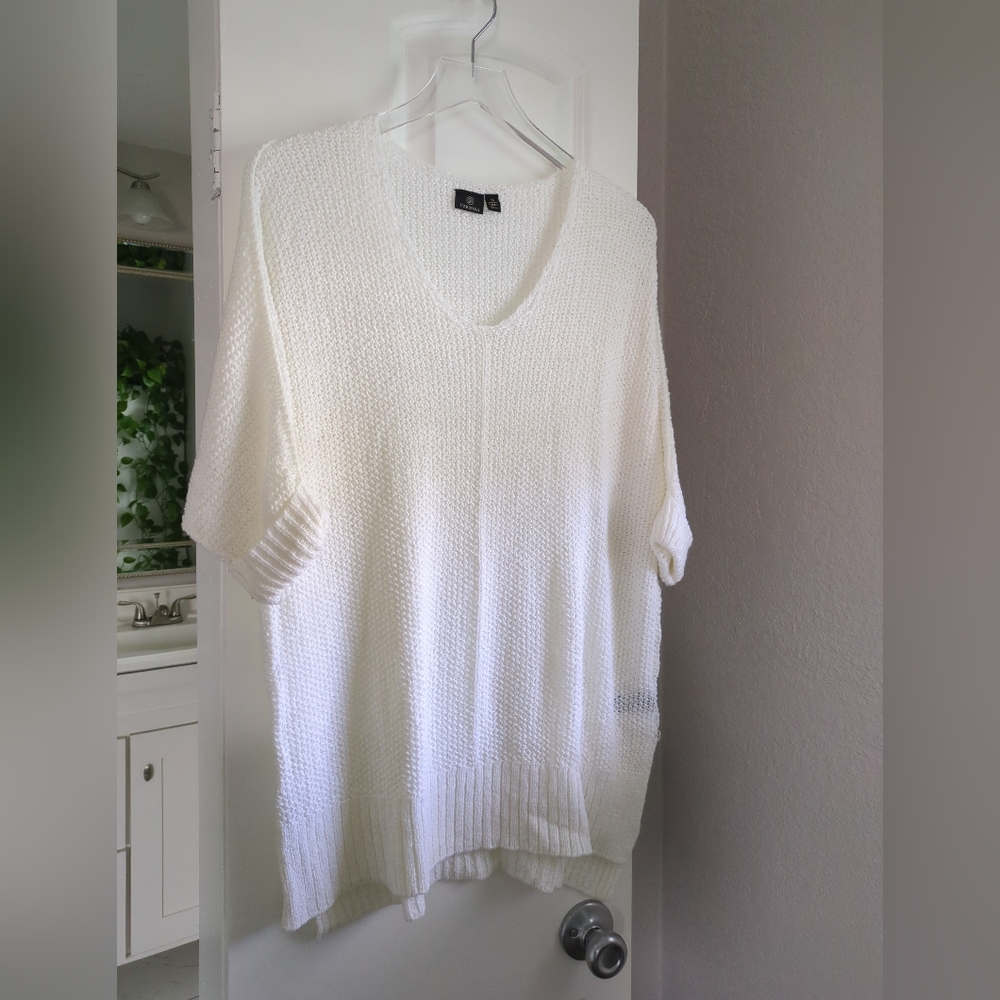 Dropped shoulder knitted long tunic oversized